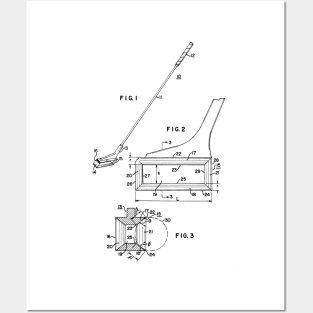 Hockey Stick Vintage Patent Hand Drawing Posters and Art